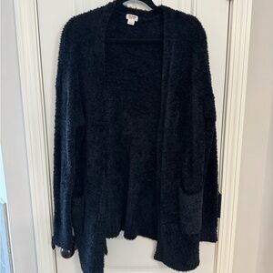 Mossimo Supply Co. Black Plush Open-Front Cardigan